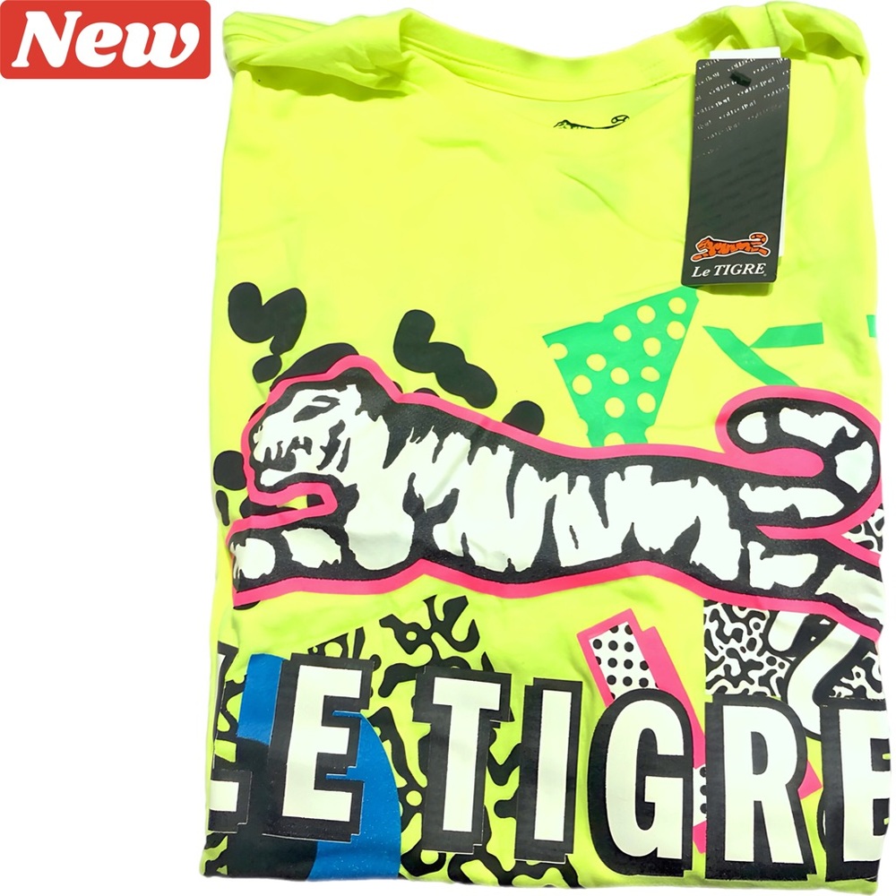 🆕 LE TIGRE Origin Yellow Graphic  T-Shirt size xl 630